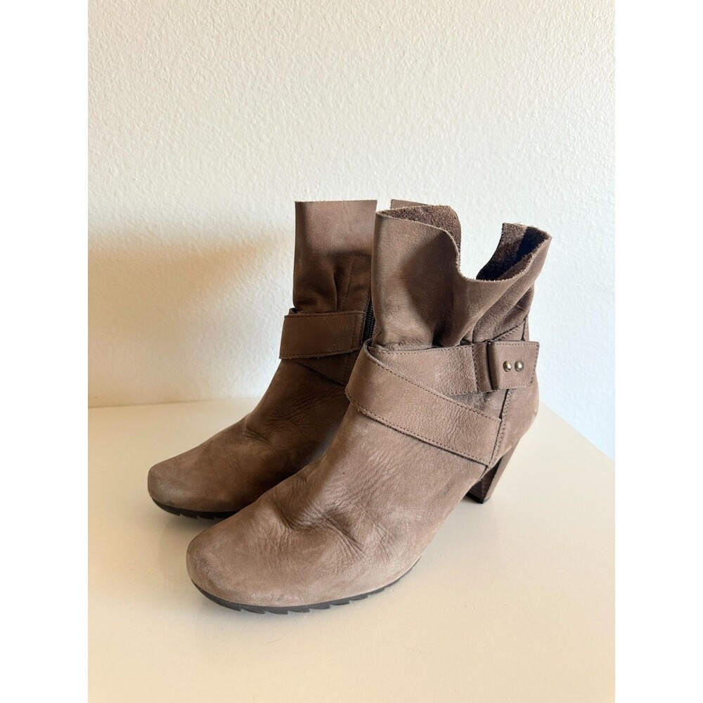 Paul Green Women’s Naomi Suede Ankle Boots Buckle Taupe Tan City School Size 5.5 - Picture 2 of 11